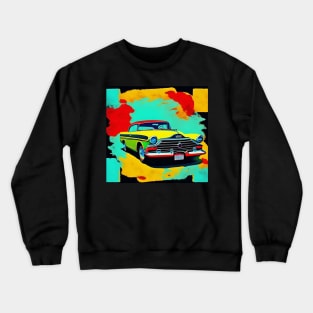 Painting Car Old Fashioned Mid Century Modern Expressionist Crewneck Sweatshirt